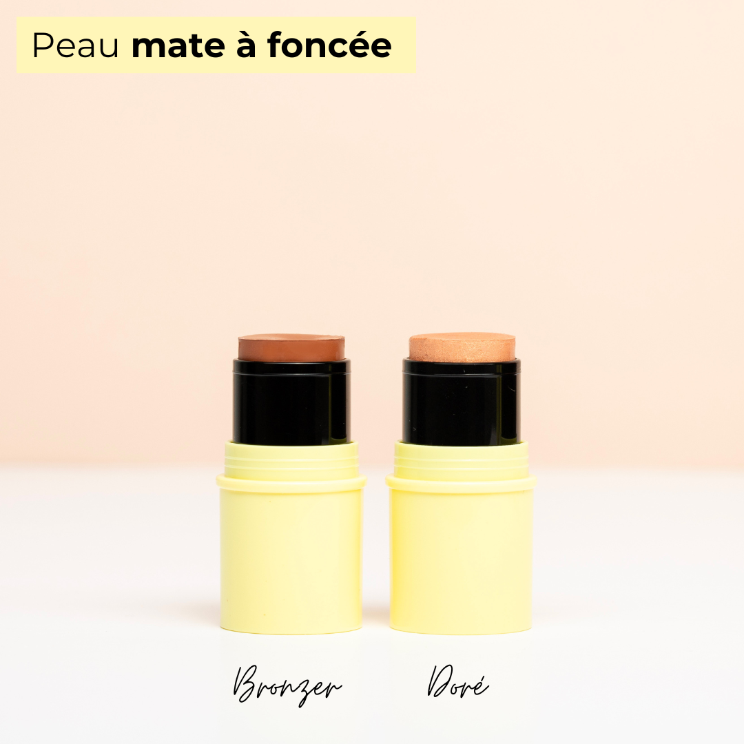 Pomponne Fantastick duo bronzer highlighter doré conseils peau mate