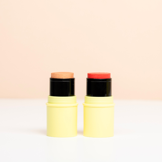 Pomponne Fantastick duo highlighter doré baume et blush rose packshot