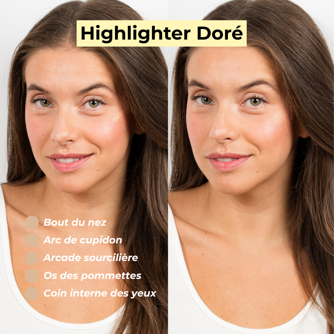 Pomponne Fantastick highlighter doré av ap justine avec bandeau jaune