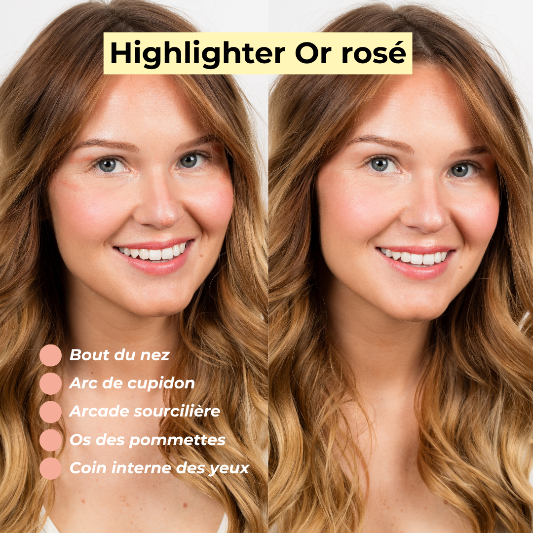 Pomponne Fantastick highlighter or rose av ap victoire avec bandeau jaune