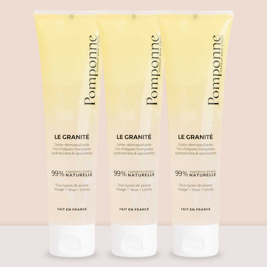 TRIO Granité démaquillant • Visage Yeux Lèvres