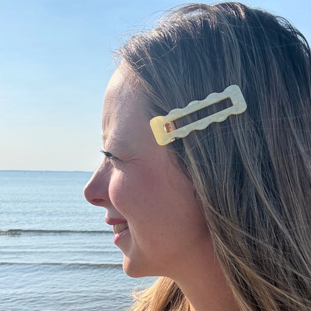 Barrettes à maquillage vagues jaunes