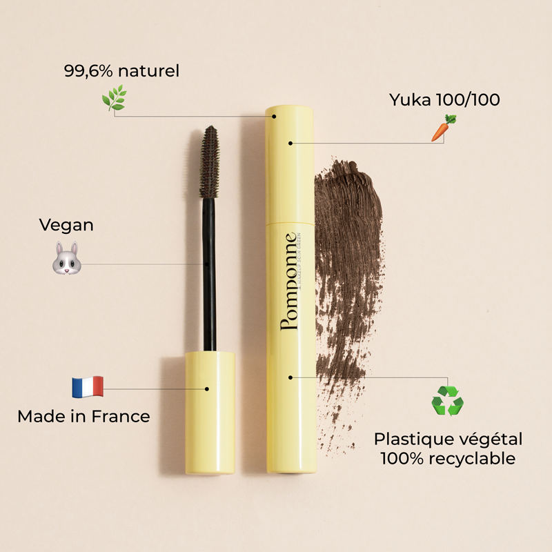 Mascara naturel booster de cils Pomponne clean naturel vegan made in france teinte marron