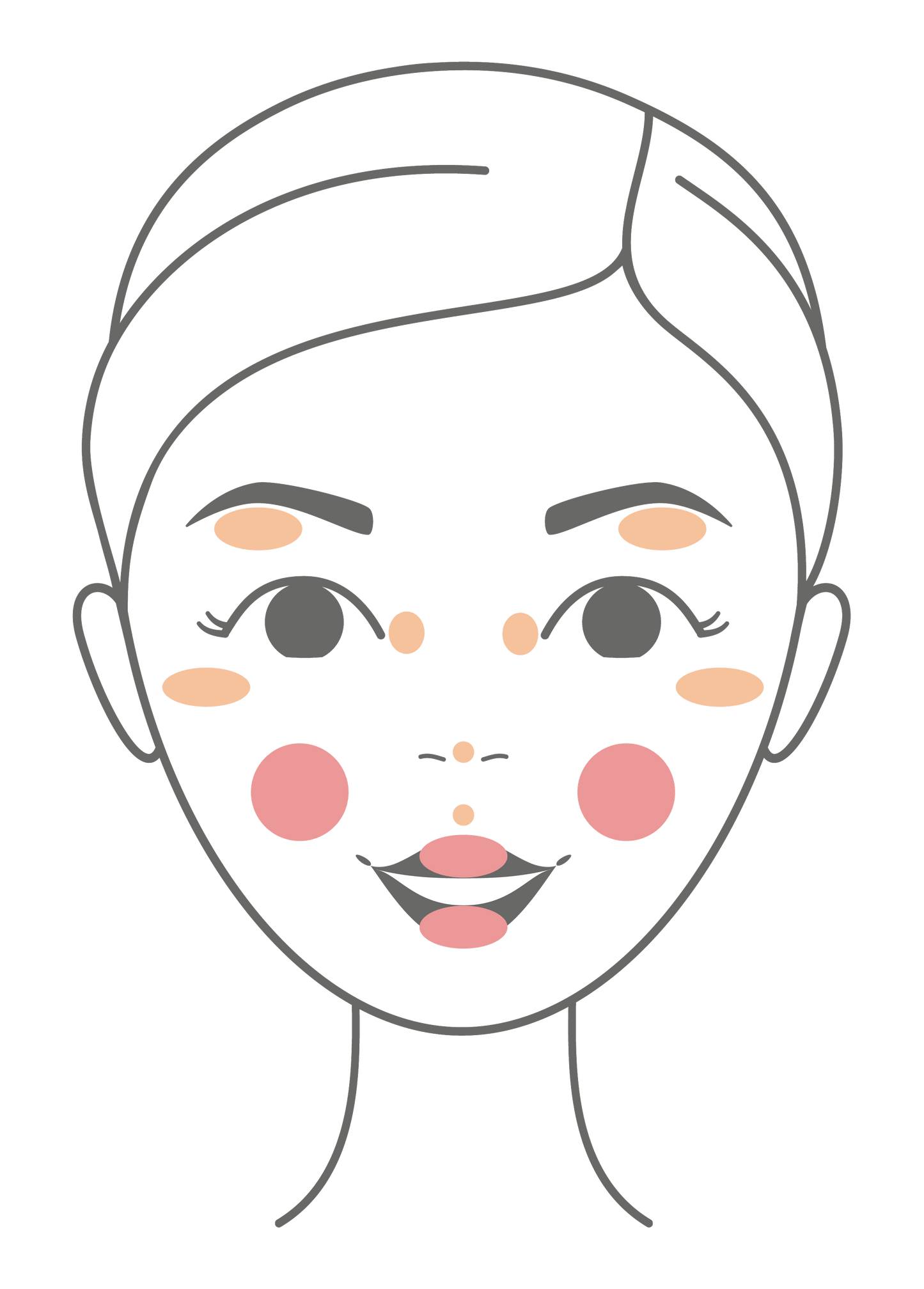 Pomponne Fantastick highlighter blush visage schéma