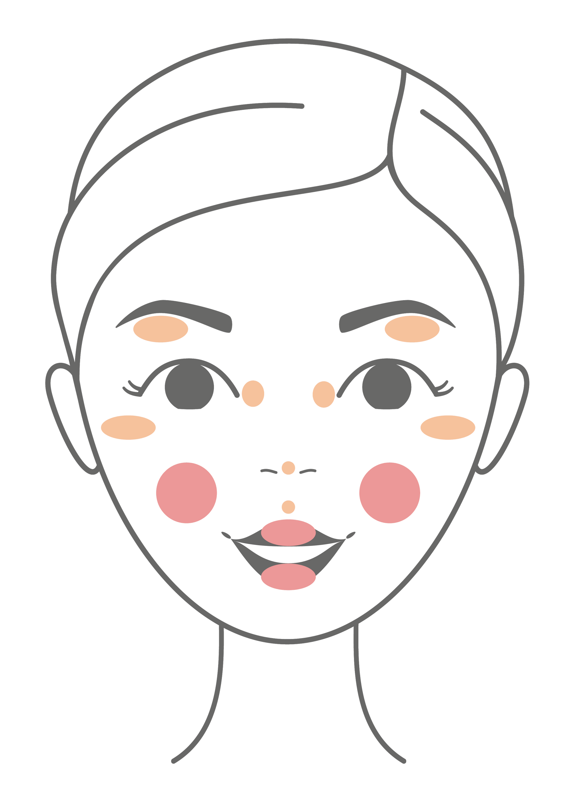 Pomponne Fantastick highlighter blush visage schéma