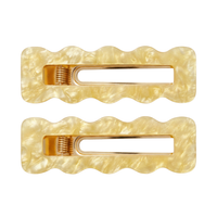 Barrettes à maquillage vagues jaunes