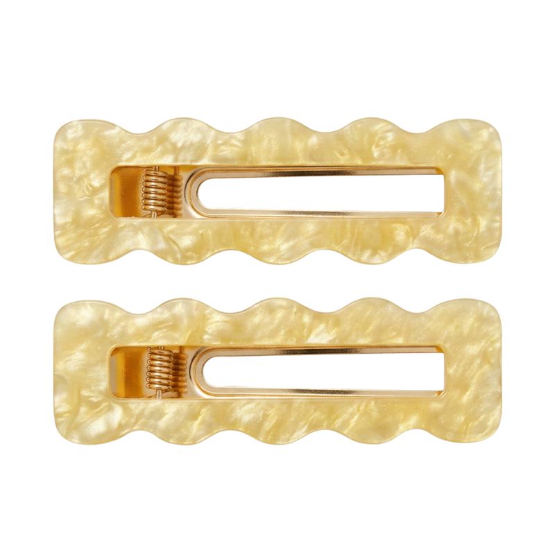 Barrettes à maquillage vagues jaunes