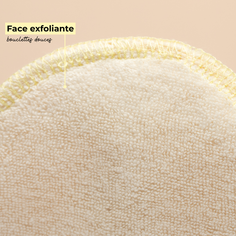 Double-Pad • Coton réutilisable 2-en-1 démaquillant & exfoliant