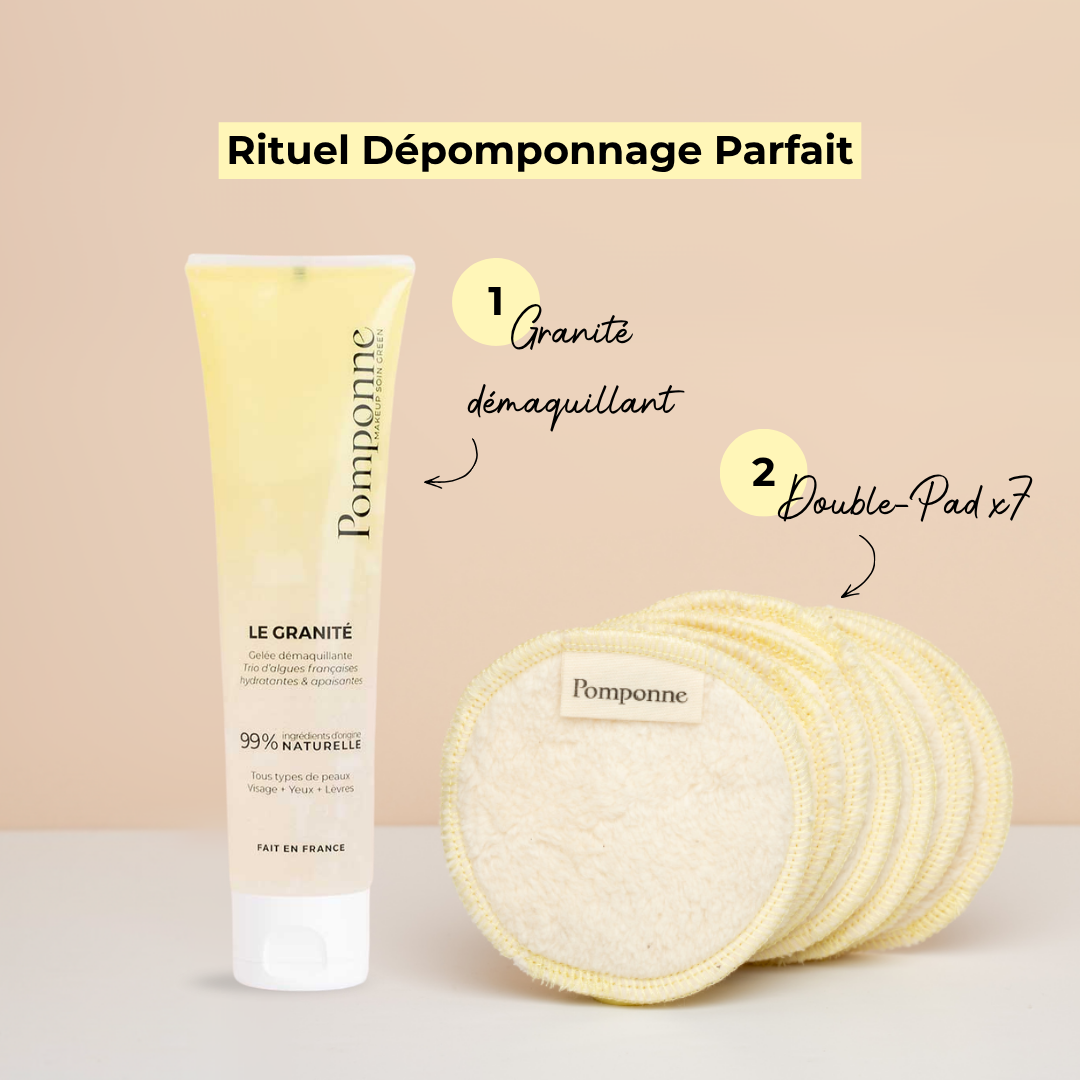 Double-Pad • Coton réutilisable 2-en-1 démaquillant & exfoliant