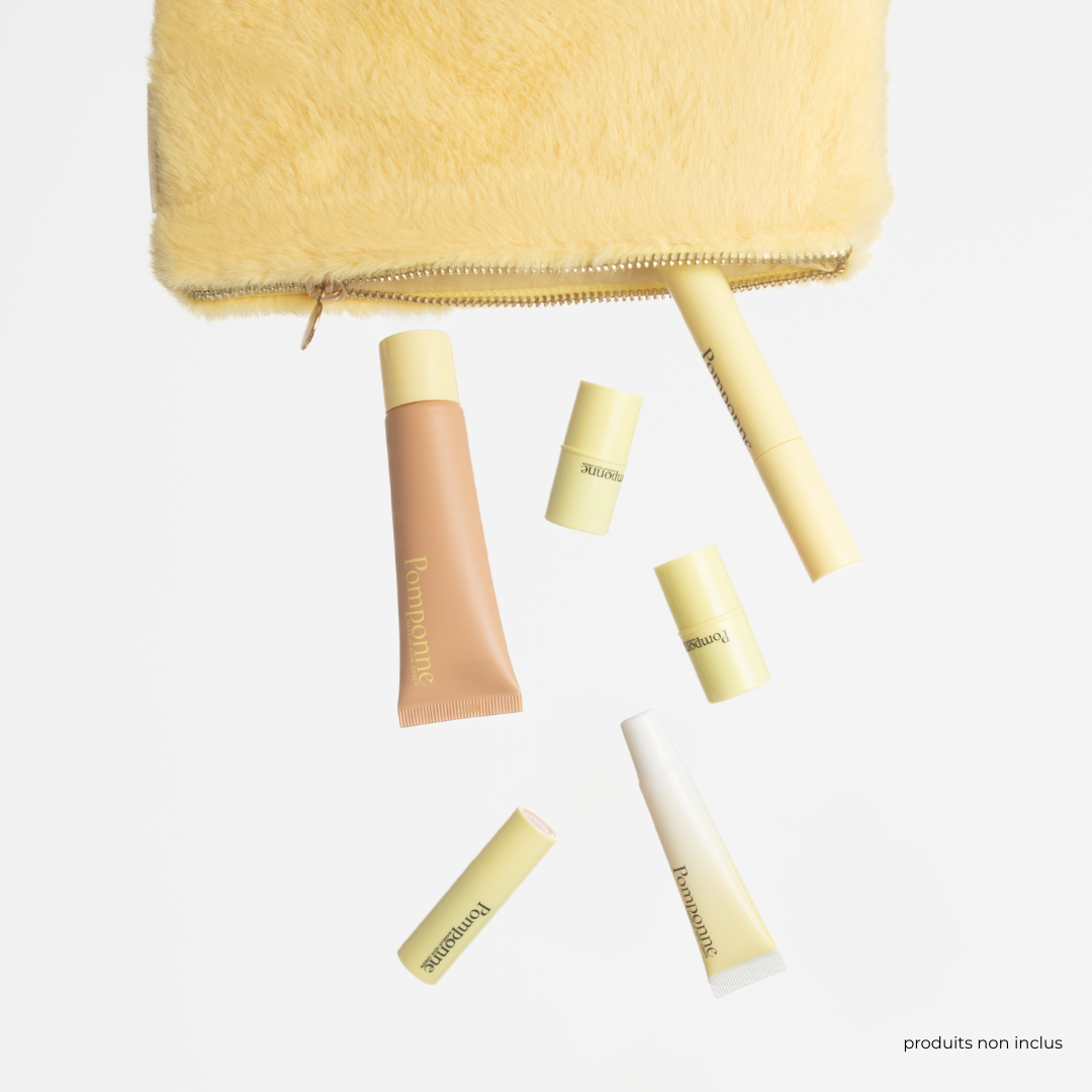 La Trousse fourrure jaune Pomponne