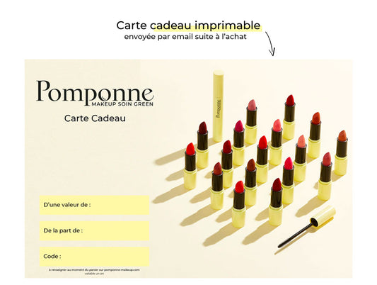 Carte cadeau imprimable Maquillage Pomponne